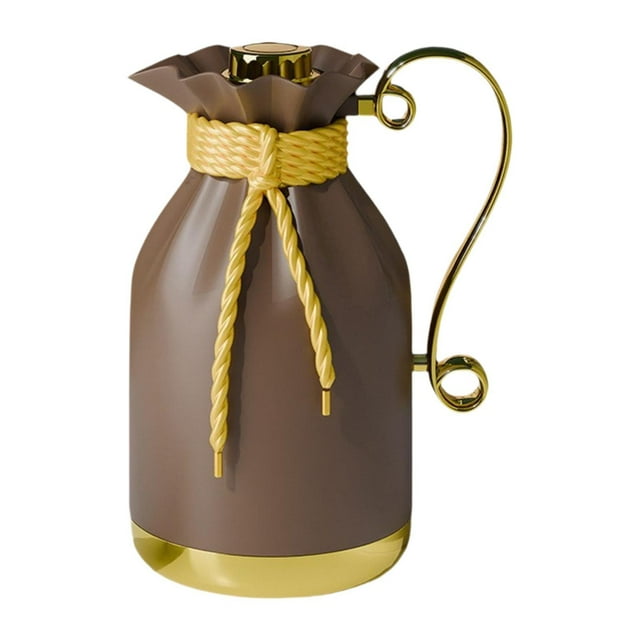 Cafetera térmica aislada estilo árabe con de 950 ml, regalo de inauguración de casa, tetera, hervidor de agua para fiestas, camping y cocina. Marrón