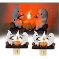 thumbnail image 1 of Luz de noche parpadeante con forma de fogata de fantasmas para Halloween, luz de noche con llama parpadeante de fogata de fantasmas asados, luz de noche parpadeante con forma de fogata de fantasmas, d, 1 of 6