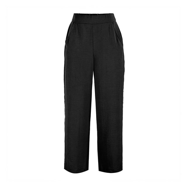Pantalón George para Dama, Bolsas Laterales Cintura Lisa al Frente Negro Talla EEG