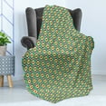 thumbnail image 4 of Retro Soft Flannel Fleece Throw Blanket, Funky Groovy Pattern with Repeated Concentric Ovals by Rotation in Vertical Order, Cozy Plush for Indoor and Outdoor Use, 50" x 70", Multicolor, by Ambesonne, 4 of 5
