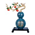 thumbnail image 4 of Estatua de calabaza, artesanía de resina coleccionable, escultura de adorno de , figuritas de Feng Shui para el hogar, estantería, izquierda azul Soledad Estatua de calabaza, 4 of 10