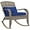 Dark Blue, variant on Killeryuki Outdoor Wicker Adirondack Rocking Chair, Patio Rattan Rocker Chair with High Back, Seat Cushion, and Pillow for Garden, Porch, Balcony, Dark Blue