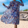 thumbnail image 1 of Traje de baño Conjunto de bikini para mujer Trajes de baño sexy de 3 piezas con cubierta de manga larga (Azul M) Kuymtek Azul T M para Mujer, 1 of 6