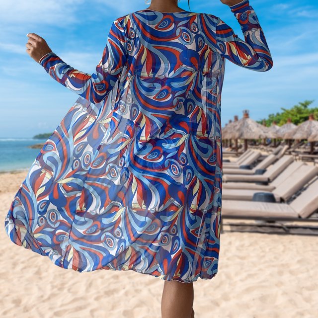 Traje de baño Conjunto de bikini para mujer Trajes de baño sexy de 3 piezas con cubierta de manga larga (Azul M) Kuymtek Azul T M para Mujer