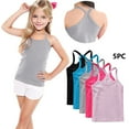 thumbnail image 2 of AHTJRT Girls 5 Pack Tank Top Racerbacks Crisscross Sleeveless Tops Cozy Lightweight Cotton Camisole for Outdoors Beach Dancing Running Pink#05 10 Years, 2 of 8