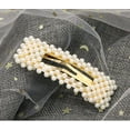 thumbnail image 2 of 2PCS Sweet Imitation Pearl Hair Clips Hairpin Simple Fashion Alloy BB Hairgrip Hair Accessories for Women (Rectangle, Gold), 2 of 5