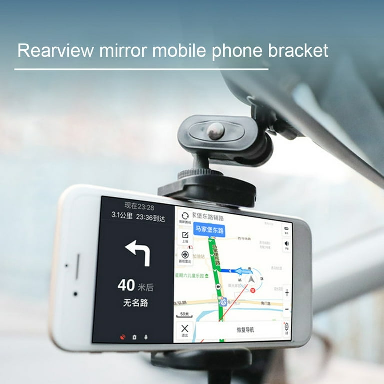 Besufy Universal 360 Degree Car Rearview Mirror Mount Phone Holder  Extension Bracket Black 