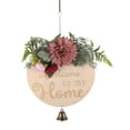 thumbnail image 2 of Cartel De Bienvenida Corona Colgador De Puerta Delantera Flor Artificial Tablero De Madera Campana De Metal Delicado Fácil Instalación Estilo De Campo Redondo Cartel Colgante Al Aire Libre Decoración seitruly HA027233-03, 2 of 6
