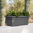 thumbnail image 2 of Bloem Veranda 26" Plastic Rectangular Deck Box Planter - UV-Resistant, Indoor/Outdoor, Charcoal, 2-Pack, 2 of 7
