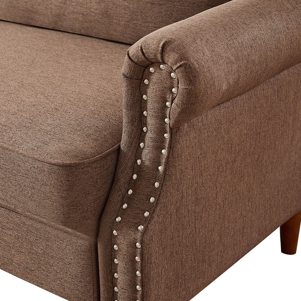 Kepooman Modern 2 Piece Sofa and Loveseat Set for Living Room Bedroom Office, Brown Kepooman Modern 2 Piece Sofa and Loveseat Set for Living Room Bedroom Office, Brown