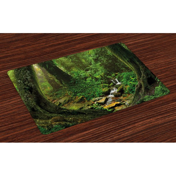 Nature Placemats Set of 4 Wonderland Forest Nepal Asian Jungle