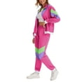 thumbnail image 5 of VBVC Women's Carnival 2 Piece Tracksuit,80s 90s Windbreaker Jacket and Jogger Pants,Colorblock Hip Hop Outfit For Women,Red,Size XXL, 5 of 8