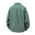 thumbnail image 3 of VgaVtl Long Sleeve Mens Shirt Cotton Collared Mens Clothes Loose Green Cardigan Big and Tall Casual Button Solid Color Shirts,4XL, 3 of 6