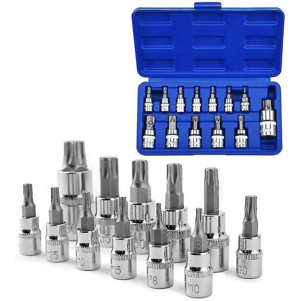 Juego de llaves de vaso hexagonales de acero T8-t70 S2, herramienta de vástago Torx, 13 Uds.