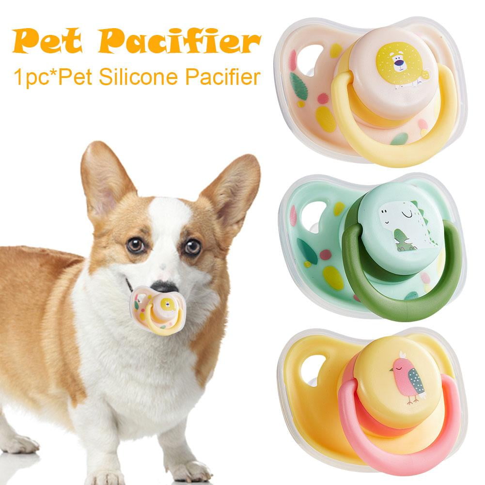 Pet Silicone Pacifier, Bite Resistant Calming Chew Toy for Dogs Puppies Cats, Teeth Cleaning Chewable Pet Soothing Toy