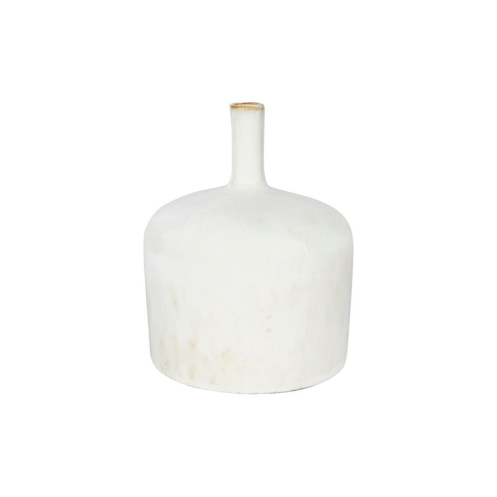 Creative CoOp Small Cream Stoneware Vase with Reactive Glaze Finish