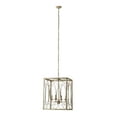 thumbnail image 5 of Decmode - Rustic 25 x 18 inch cuboid gold iron chandelier, 5 of 6