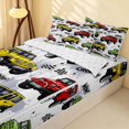 thumbnail image 2 of Erosebridal Monster Truck Zipper Queen Comforter Set with Fitted Sheet and 2 Pillowcases, Checkered Flag Zipper Bedding Set, Green Red, Reversible, 2 of 7