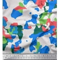 thumbnail image 1 of Soimoi Crepe Silk Fabric Multicolor Camouflage Print Fabric by the Yard 42 Inch Wide, 1 of 1