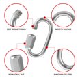 thumbnail image 2 of HOME MASTER HARDWARE Eslabones de cadena de eslabones rápidos en forma de D de acero inoxidable de 1/8 de pulgada, conector de mosquetón de bloqueo, llavero, hebilla de anillo, paquete de 10, 2 of 5