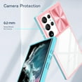 thumbnail image 5 of Compatible with Samsung Galaxy S23 Ultra Case Shockproof, Samsung S23 Ultra Phone Case Silicone with Slide Camera Lens Protector Cover Transparent Protective Cases for Women Girls (Pink Cyan), 5 of 12