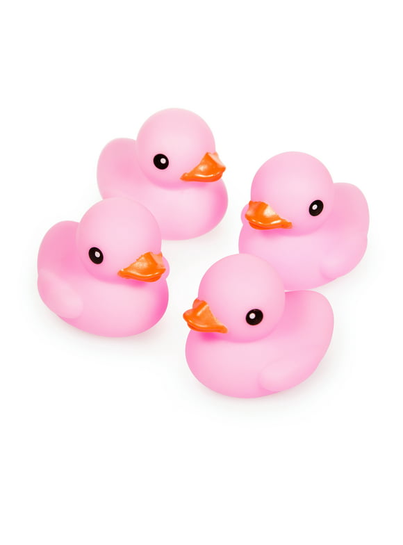 Way to Celebrate Pink Rubber Duck Baby Shower Party Favors 4 Pack