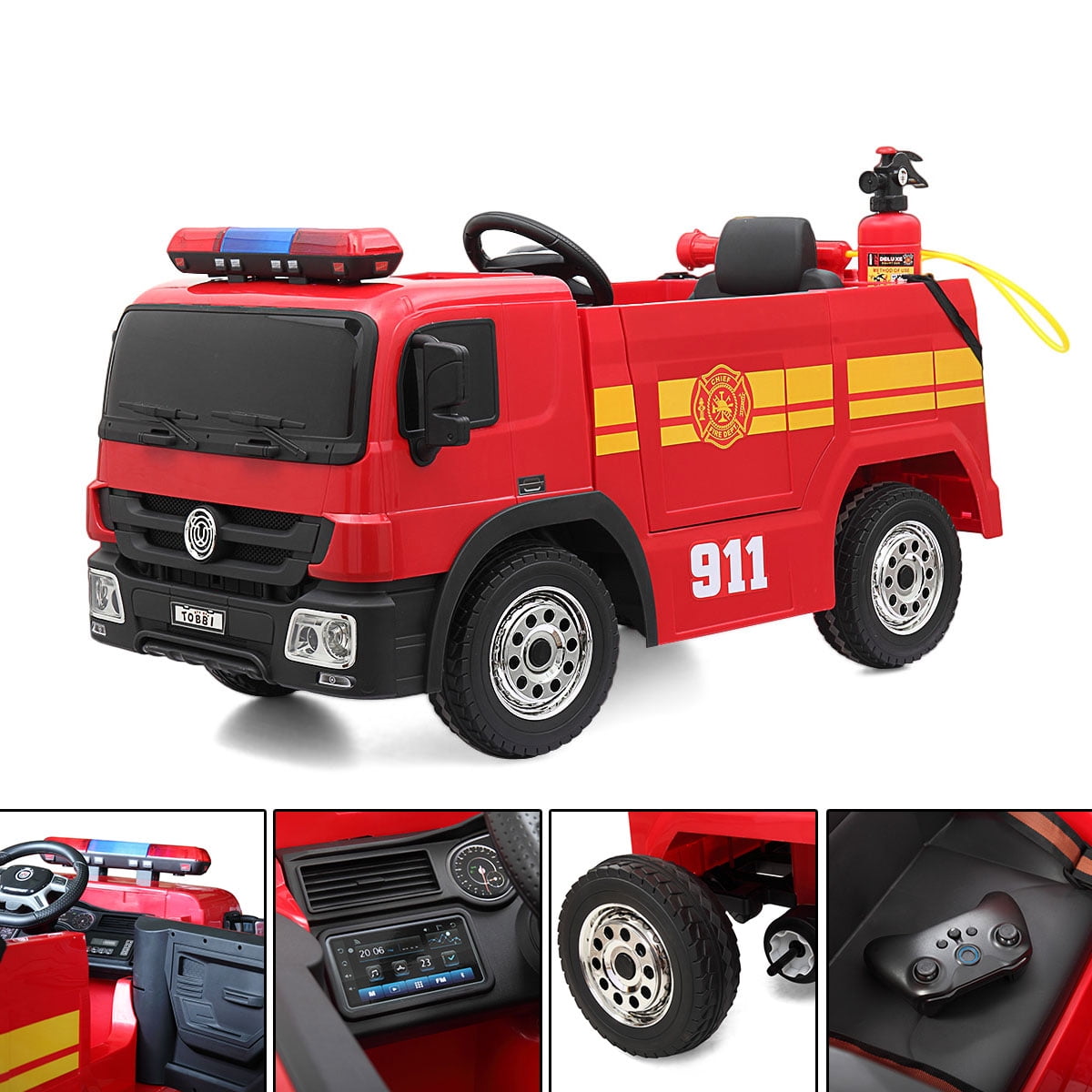 fire truck 12 volt ride on toy