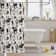 thumbnail image 3 of Manfei Western Cowboy Boots Hats Shower Curtain 72Wx78L,Rustic Cactus Cattle Bath Curtain,Off White Black, 3 of 6