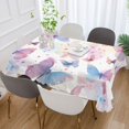 thumbnail image 5 of JSTEL Pink & Blue Butterfly Table Cloth Square 60 x 60 Inch Tablecloth Anti Wrinkle Table Cover for Dining Kitchen Parties, 5 of 6
