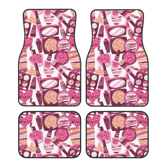 Balery Cute Girl Juego de 4 Alfombrillas para Auto, Revestimientos de Caucho Resistente, Diseño Antideslizante