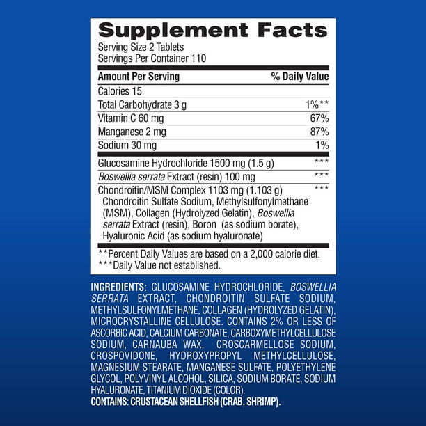 Member's Mark Glucosamine HCl and Chondroitin/MSM Complex