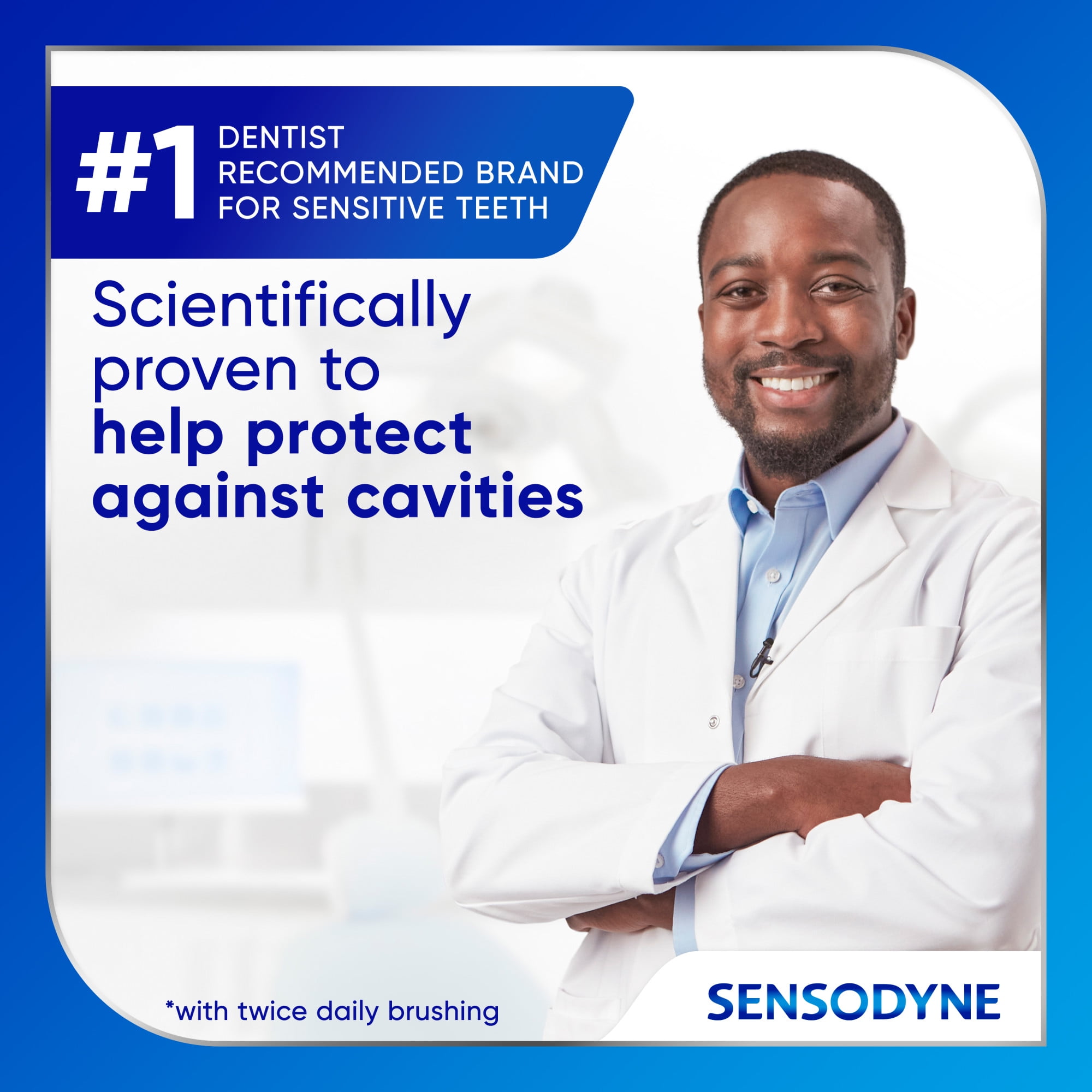 Sensodyne Cavity + Sensitivity Toothpaste, Fluoride Toothpaste for Sensitive Teeth and Cavity Protection, 2.7 oz