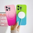 thumbnail image 3 of Magnetic for iPhone 13 Pro Max Case, Compatible with MagSafe, Soft TPU Shockproof Protective case, Cute Gradient Color Case with Camera Lens Protector for Women & Men, GreenBlue, 3 of 13