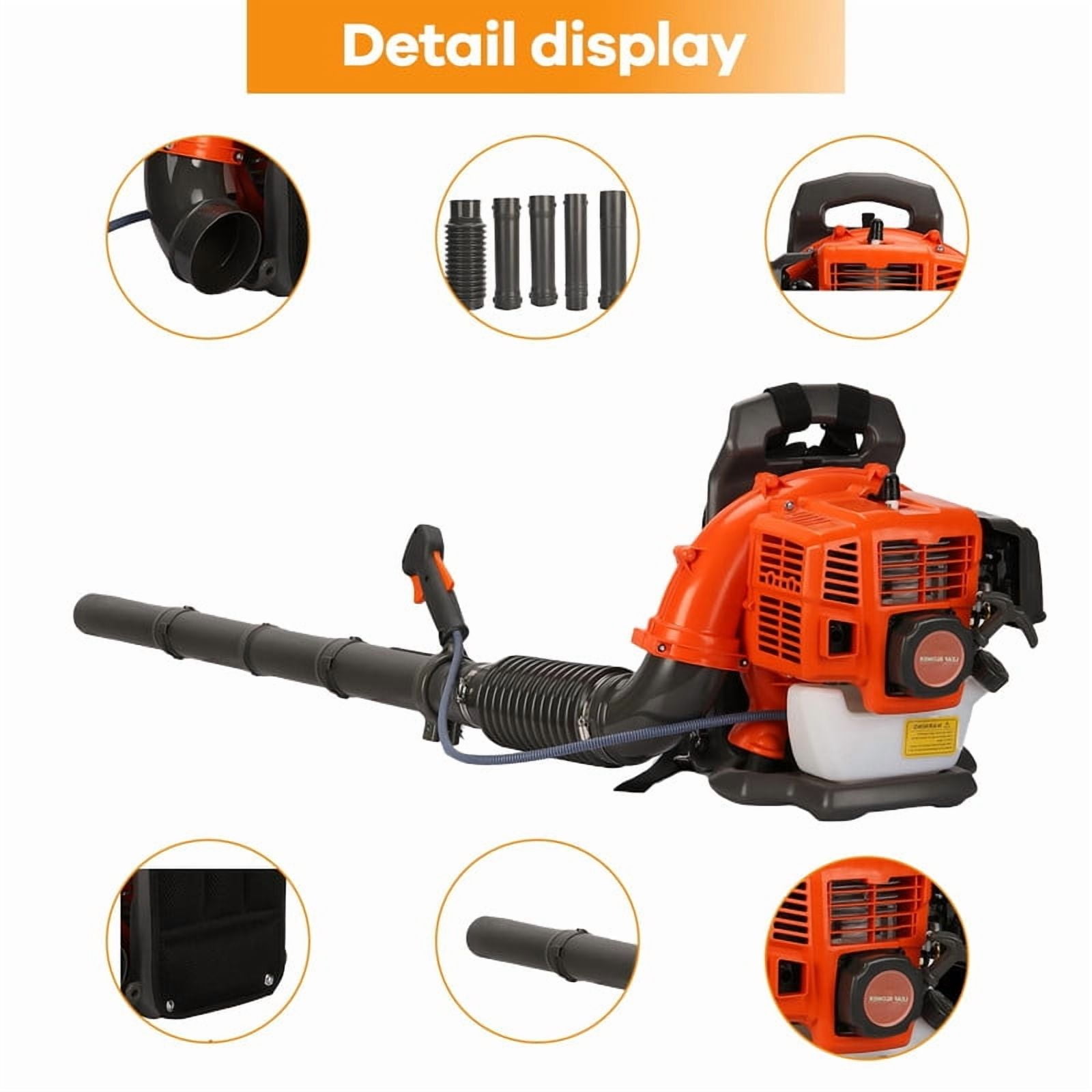 Seipouy 550 CFM Leaf Blower, Gas Blower, Gas Leaf Blower for Lawn Care, Backpack Blower, 1 Set Leaf Blower 2 Cycle Engine Multi-Purpose 52CC High Strength Snow Blower for Outdoor