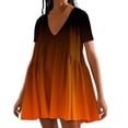 thumbnail image 1 of Puntoco Vestido De Manga Corta Con Cuello En V, Vestido De Manga Corta De Verano De Color Sólido Para Mujer Amarillo S, 1 of 4