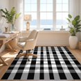 thumbnail image 3 of Design&I 6'x9' Washable Area Rug Balanced Grid Layout Crisp Checkerboard Fall Inspired Doormat for Living Room, Family Indoor, Oversized Skid-Resistant, 3 of 7