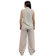 thumbnail image 2 of YARETNI MODA Conjunto Para Dama Pantalon Y Camisa Sin Mangas Rayado, 2 of 5