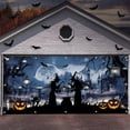 thumbnail image 2 of Nmdmisc Halloween Garage Door Cover Large Halloween Garage Door Decorations Witches Hanging Garage Door Halloween Banner Holiday Garage Door Window Wall Background,16 * 7 ft, 2 of 6