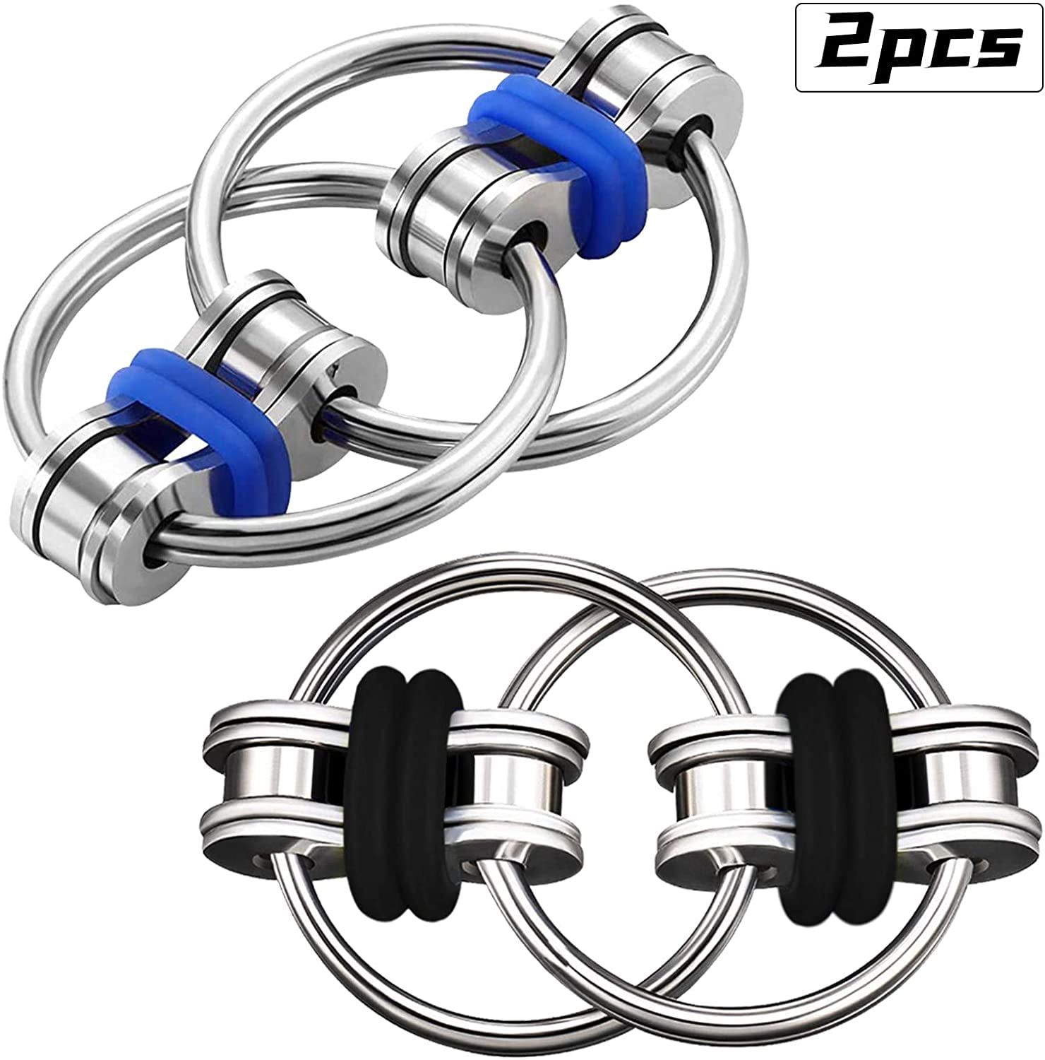 2x Fidget Bike Chain Ring Finger Spinner Stress Relief ADHD Sensory Autism Toys 