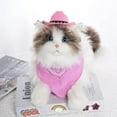thumbnail image 5 of Pet Cowboy Costume Halloween Costumes for Dogs Cat Cowboy Hat with Bandana Scarf (Small), 5 of 7