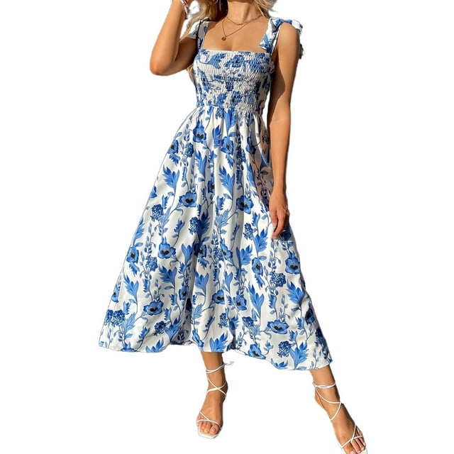 Vestido MakeMechic Summer Floral Azul/Blanco para mujer