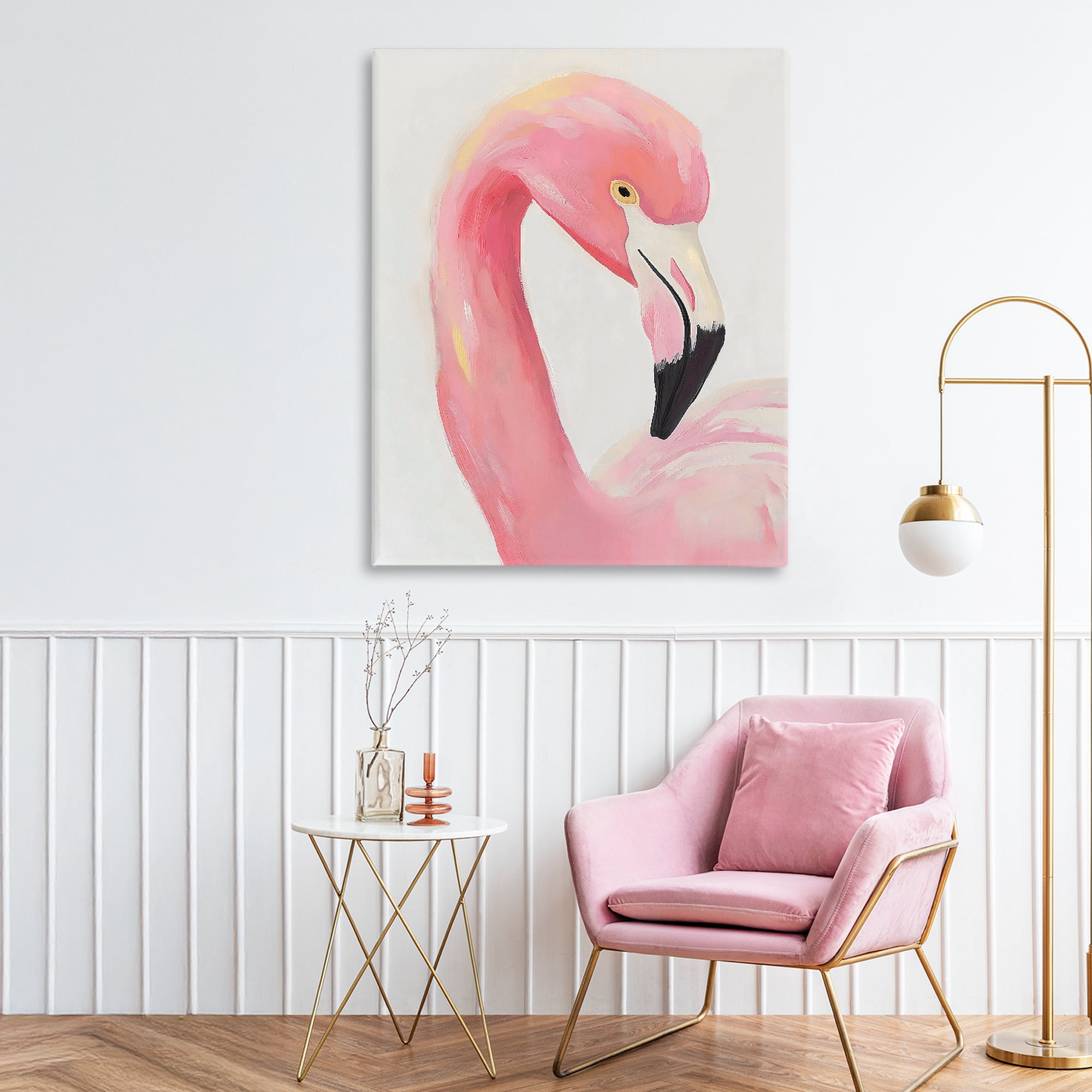 Stupell Industries Serene Pink Flamingo Portrait Canvas Wall Art, design by The Prints Vibe