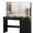 Black, variant on Dextrus Makeup Vanity Table with LED Lighted Mirror & Power Outlet, Modern Vanity Desk with Drawers , Black