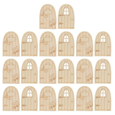 20pcs Wooden Fairy Door Miniature Door Creative Craft Door Decoration
