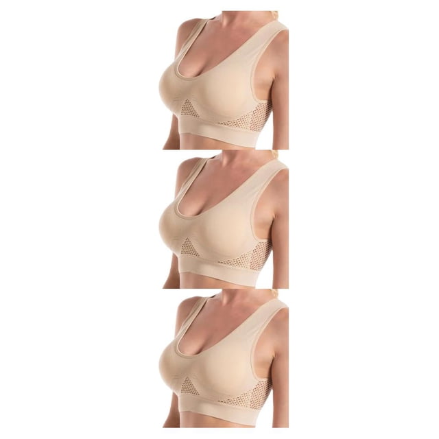 Minnieouse Sujetador deportivo inalámbrico para mujer, chaleco corto acolchado para dormir en el gimnasio, ropa interior transpirable a prueba de Type4 NO4