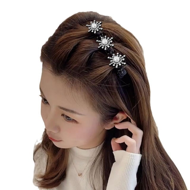 EZLIFE Pinzas para el cabello trenzadas con piedras de cristal brillantes, bandas para el cabello con forma de copo de nieve, regalo para el profesor N0 P6Y4