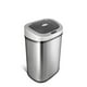 NINESTARS Automatic Touchless Infrared Motion Sensor Trash Can with Stainless Steel Base & Oval, Silver/Black Lid, 21 Gal - image 1 of 5