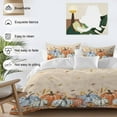 thumbnail image 3 of Orange Blue Pumpkins Bedding Duvet Cover Set Full Size 4 Pieces Thanksgiving Fallen Leaf Vintage Brown Bedding Set with Zipper Closure, 1 Comforter Cover 86x86 Inches 1 Flat Sheet & 2 Pillow Cases, 3 of 7
