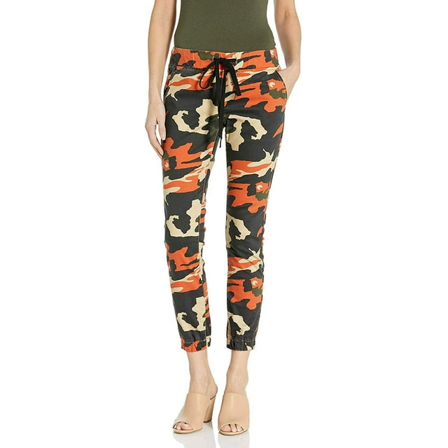 Cover Girl Junior's Pull On Camo Solid Mid Rise String Jogger Fit Sporty Active, Dessert, 3