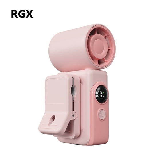 Clip-On Portable Fan, 13500 RPM Rechargeable Mini Fan with LED Display, 360° Rotating Compact Fan for Travel & Lash.(Pink)